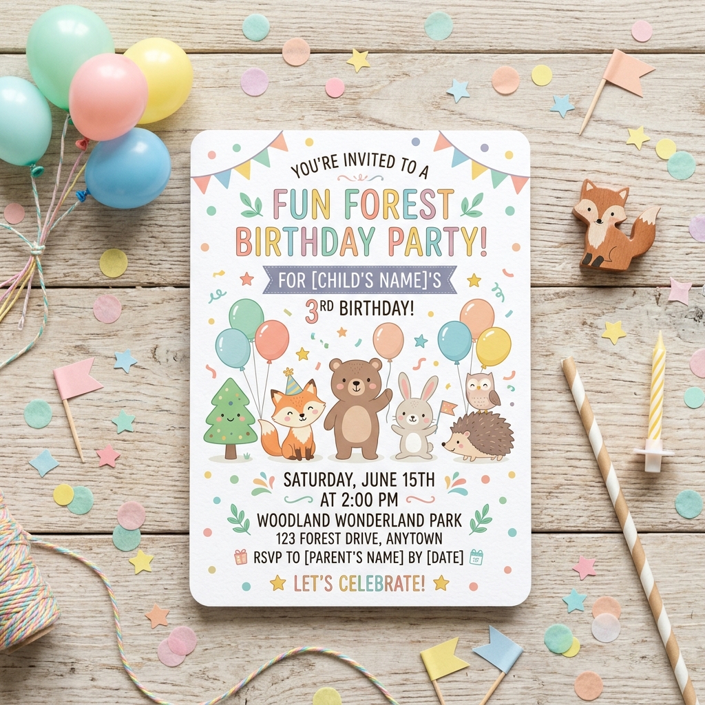 Pink Cake Bow Birthday Invitation