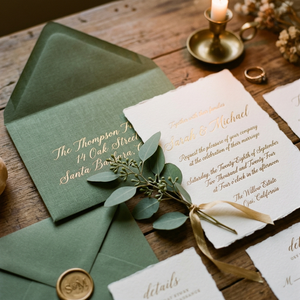 Sage Green Minimalist Wedding Suite